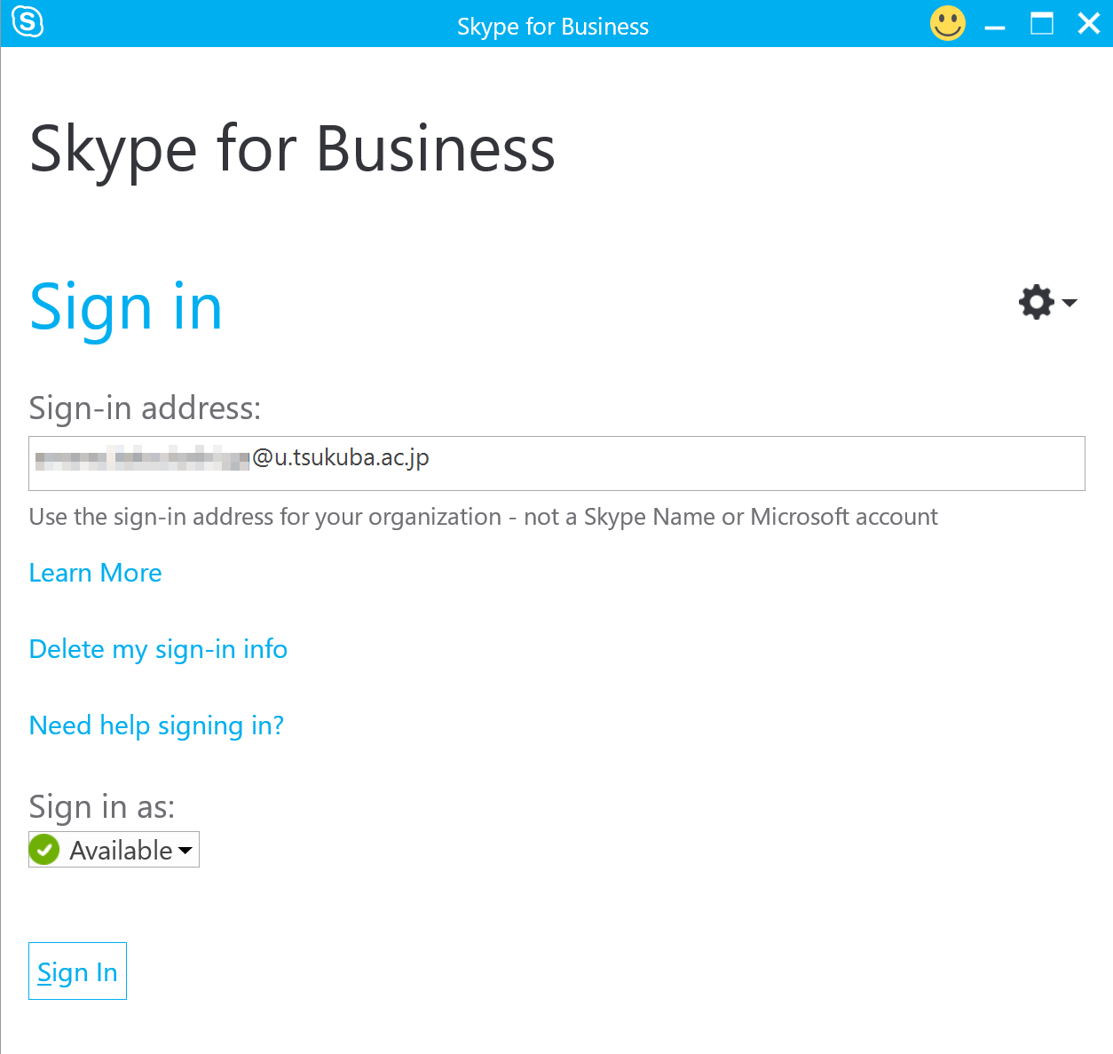 Skype for Business - Sign In